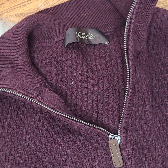 Tasso Elba plum purple knit pullover sweater med - Picture 2 of 6